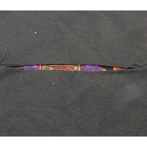 Tiki Totem Islander Tropical Knit Pillow Cover Black 17x17 Orange Red Purple - Picture 5 of 7